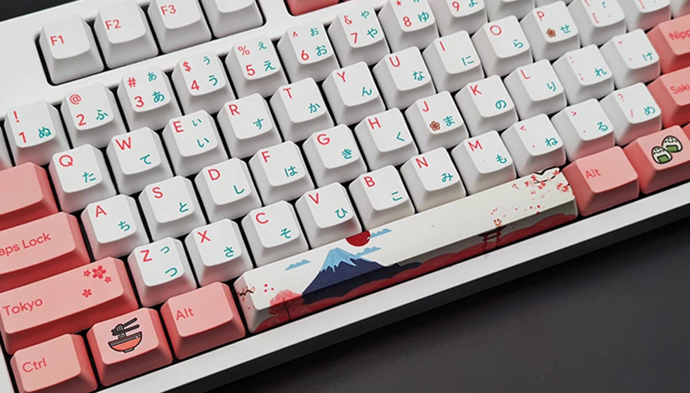 Японские розовые и белые колпачки для клавиш в виде цветков вишни механической