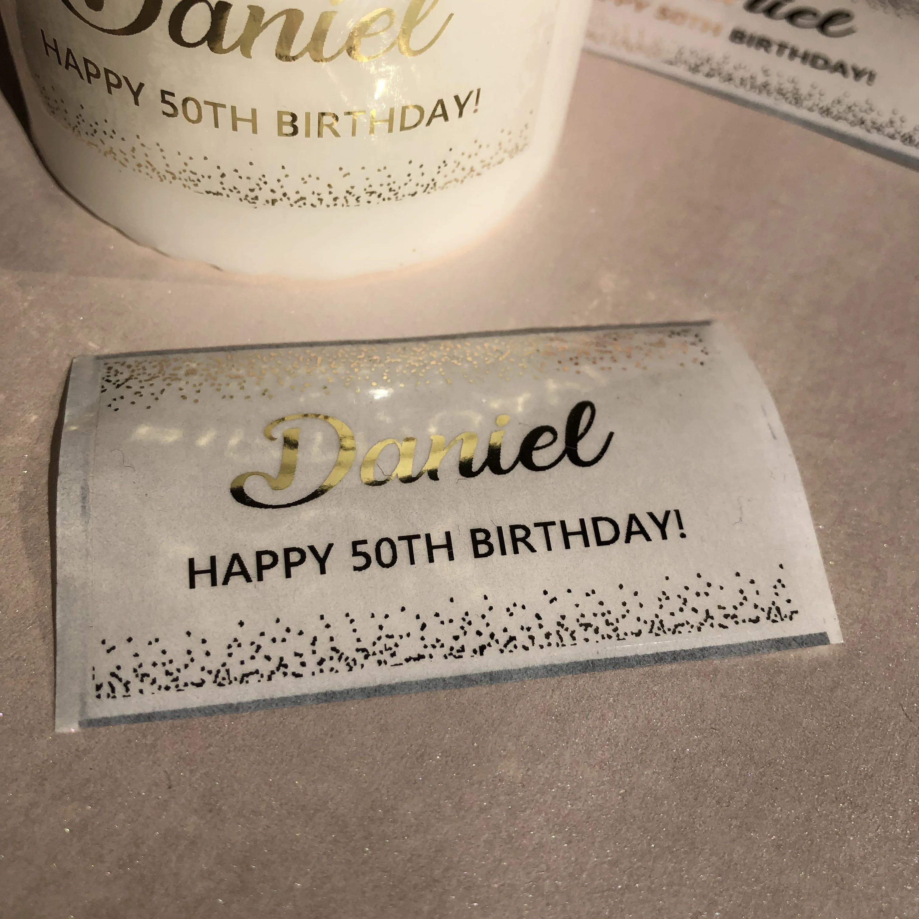 С 50 летним днем рождения Спасибо наклейки Золотой юбилей сувениры