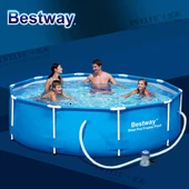 56563 Bestway 300*120cmHYDRIUM бассейн 10x12' круглая рама плавательный бассейн для семьи открытый над землёй бассейн плюс фильтр лестница коврик
