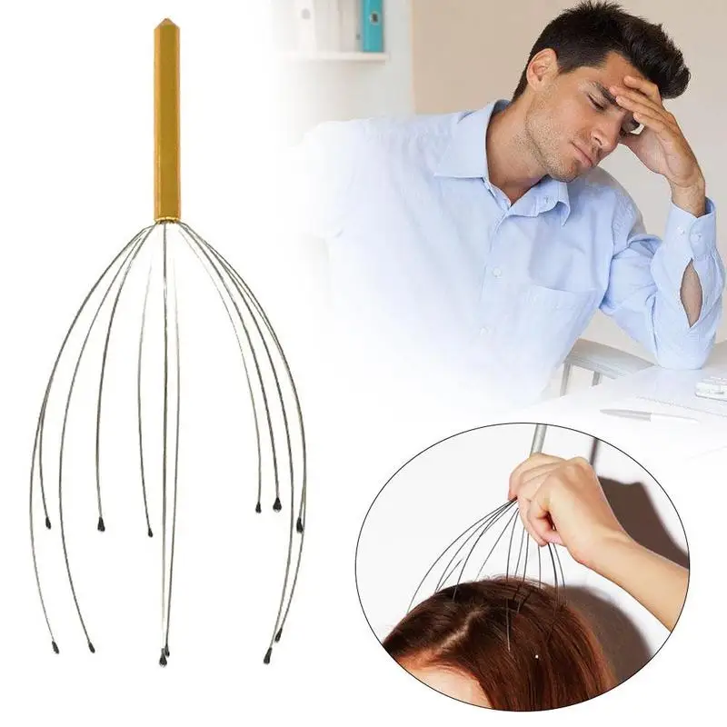 

Octopus Scalp Head Massager handheld Scratcher Stress Care Neck Release Scalp Stress Claw Massage Pain Relax Head hand Reli X9U6