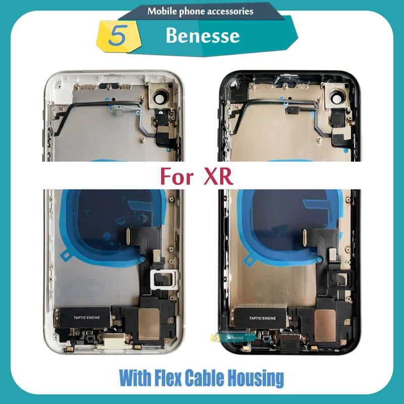 

Full Back Cover For iphone XR X Housing Battery Door Middle Chassis Frame Housings Assembly Door Rear with Flex Cable Assembly