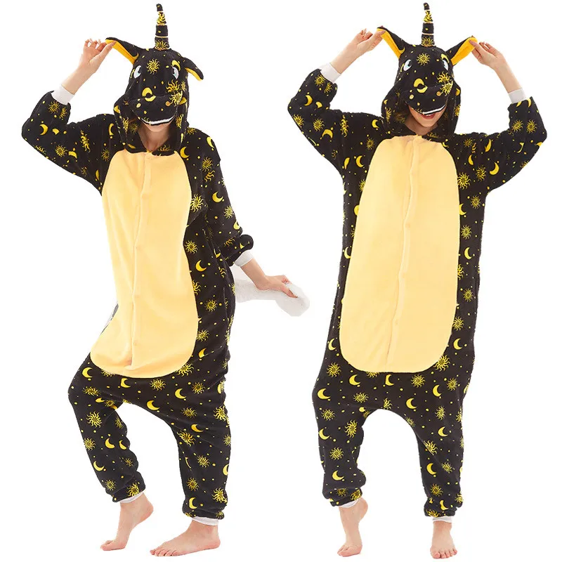 Пижамный костюм в виде единорога животного ститча Тоторо теплая мягкая пижама