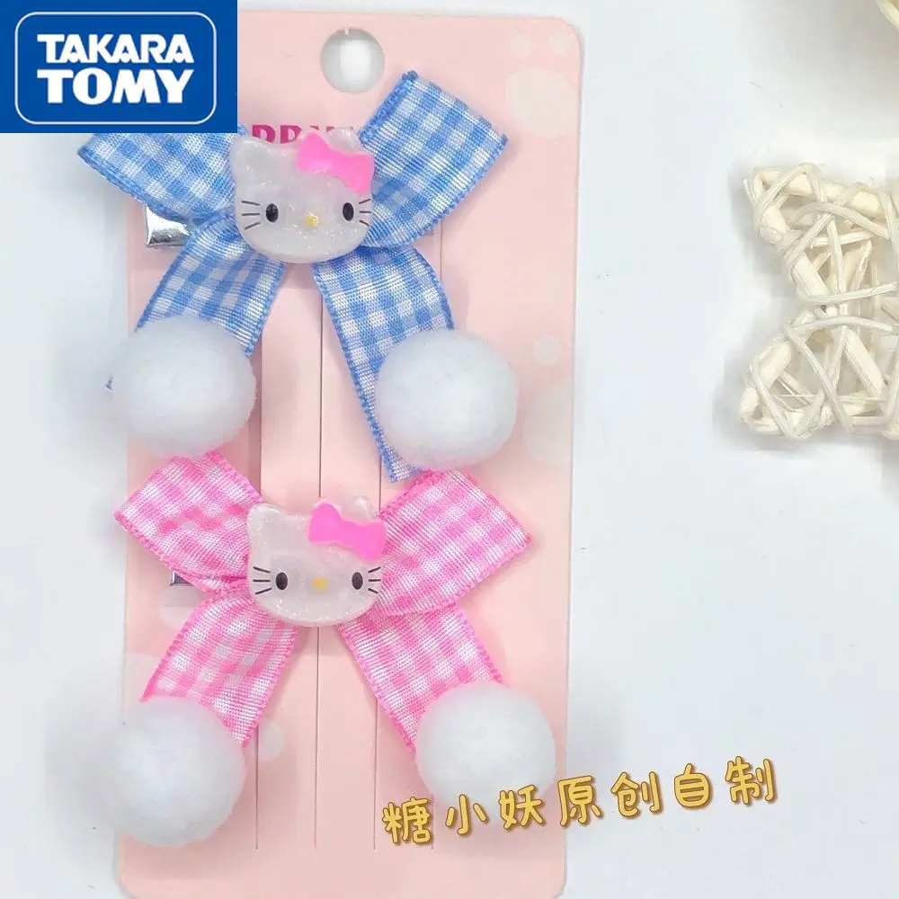 

TAKARA TOMY Fashion cartoon Hello Kitty bow hairpin cute bangs clip simple creative children's headdress