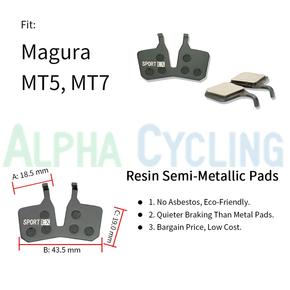 Велосипедные тормозные колодки для штангенциркуля Magura MT5 MT7 4 пары СПОРТ EX Class Resin |