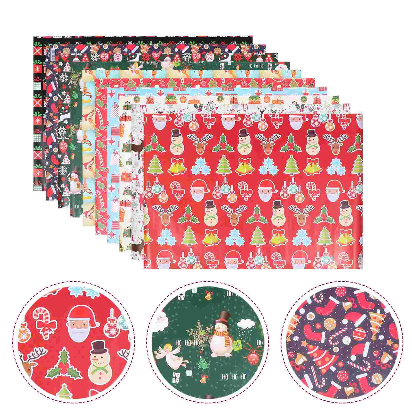 

10pcs Christmas Style Gift Paper Festival Present Paper Gift Decorative Paper