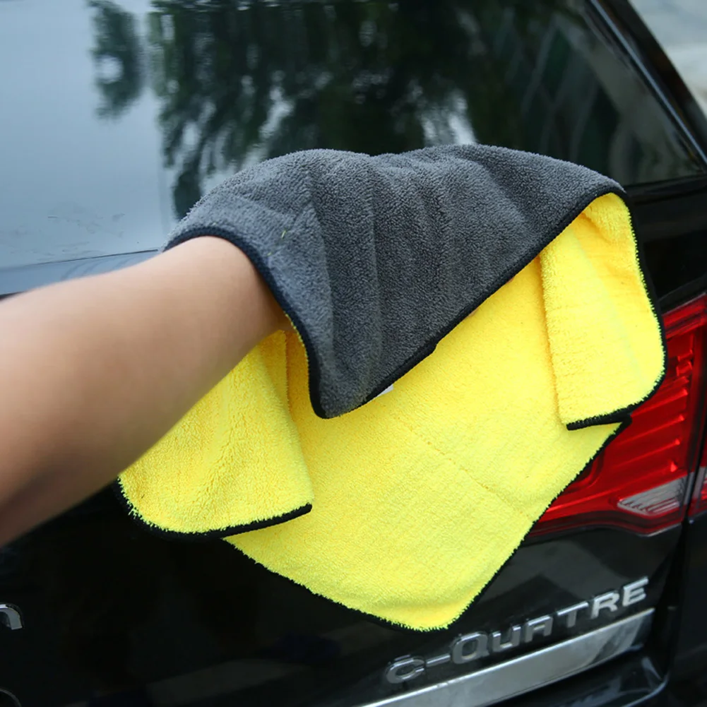 

1pc Car Care Polishing Wash Towels Plush Microfiber Washing Drying Towel Strong Thick Plush Polyester Fiber Car Cleaning Cloth