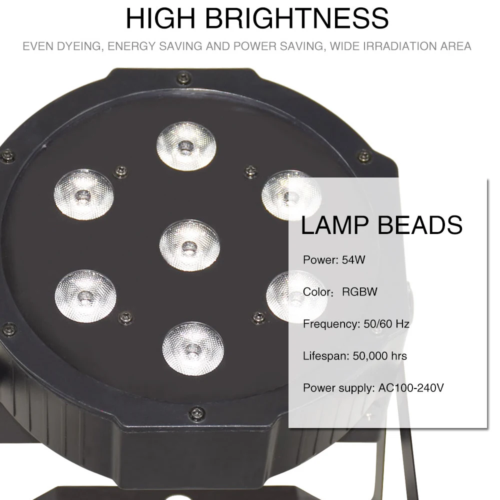 Светодиодный прожектор 7x12 Вт RGBW 4 в 1 сценический эффект DMX512 для диско-бар Клубные