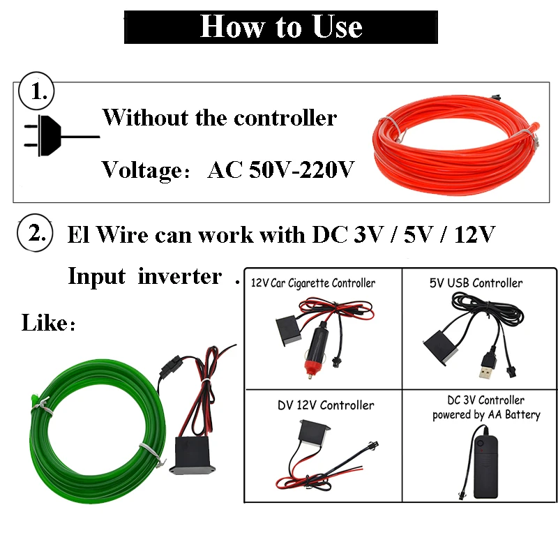 EL Wire неоновый светильник для танцев вечерние украшения автомобильный s