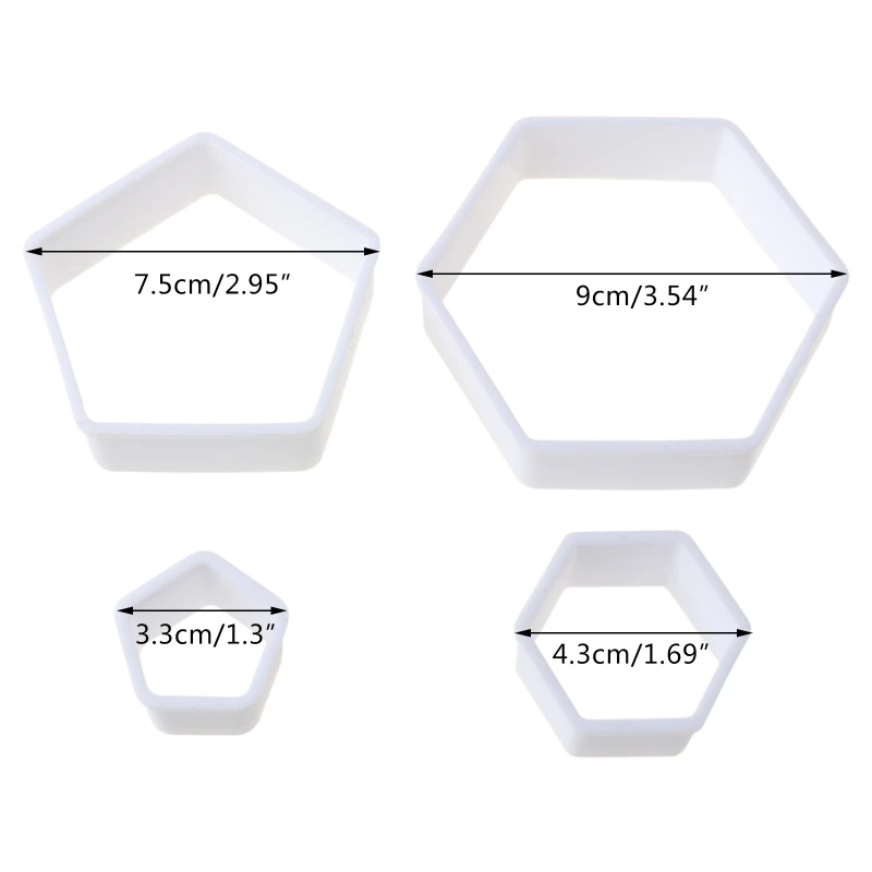 

53CA 4pcs/set Football Cookie Cutter DIY Biscuit Cake Mold Plastic Soccer Decoration Fondant Baking Tools