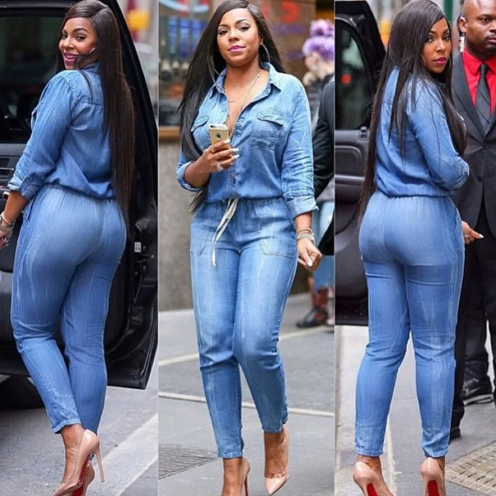 Женский джинсовый комбинезон в уличном стиле повседневные комбинезоны с длинным