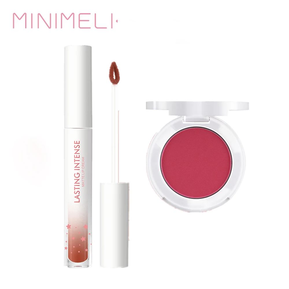 Матовый тинт для губ MINIMELI увлажняющая жидкая помада румяна пудра наборы макияжа