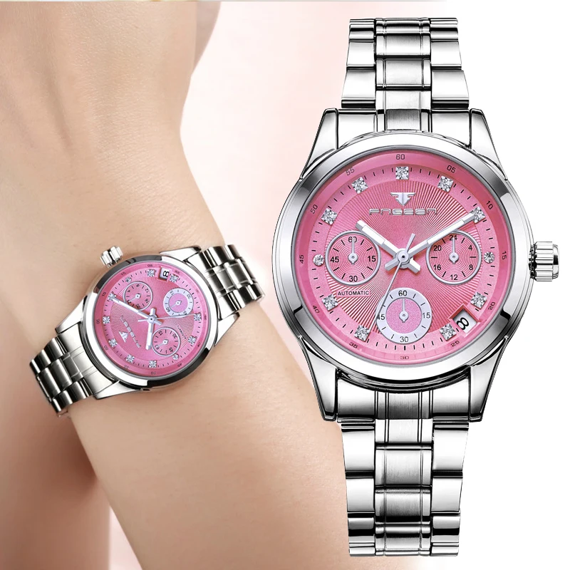 Импортные часы Лидер продаж модные женские механические с календарем