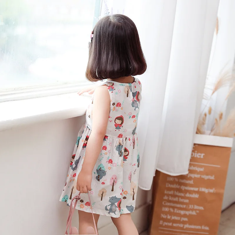 2020 1Y-4Y Cute Vest Cotton Infantile Baby Girl Dress Cotton Sleeveless A-Line Dresses Casual Clothing Mini Princess Clothes