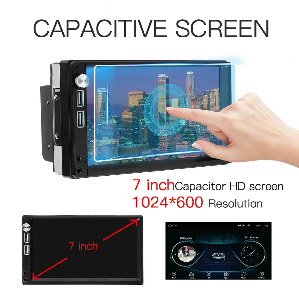 Универсальный Автомобильный мультимедийный плеер стерео система с 7 дюймовым