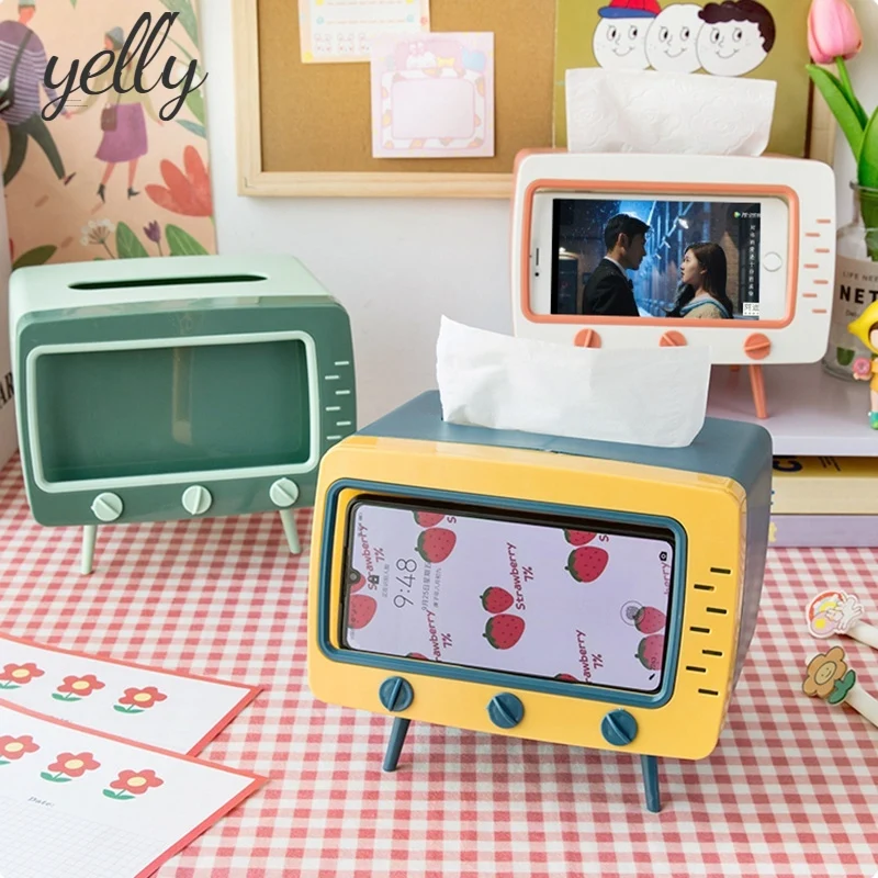 

Многофункциональная коробка для салфеток, креативная настольная форма для телевизора, насосная коробка для хранения в стиле ретро с держат...