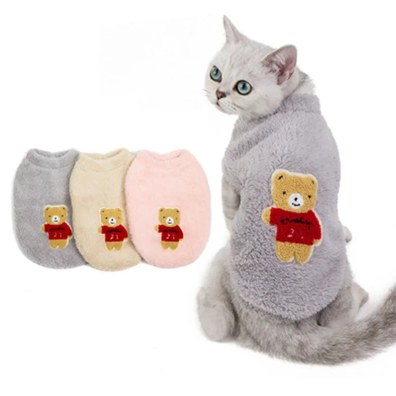 Зимняя теплая одежда для кошек флисовое пальто свитер наряд каттена домашних