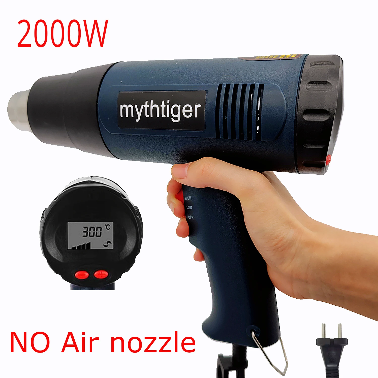 2000W Digital Display Electric Hot Air gun Handheld Dual Wind Speed Stepless Thermostat Film heat Industrial Hair Dryer | Инструменты
