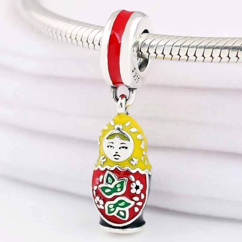 

Кукла-матрешка из серебра 925 пробы с подвесками