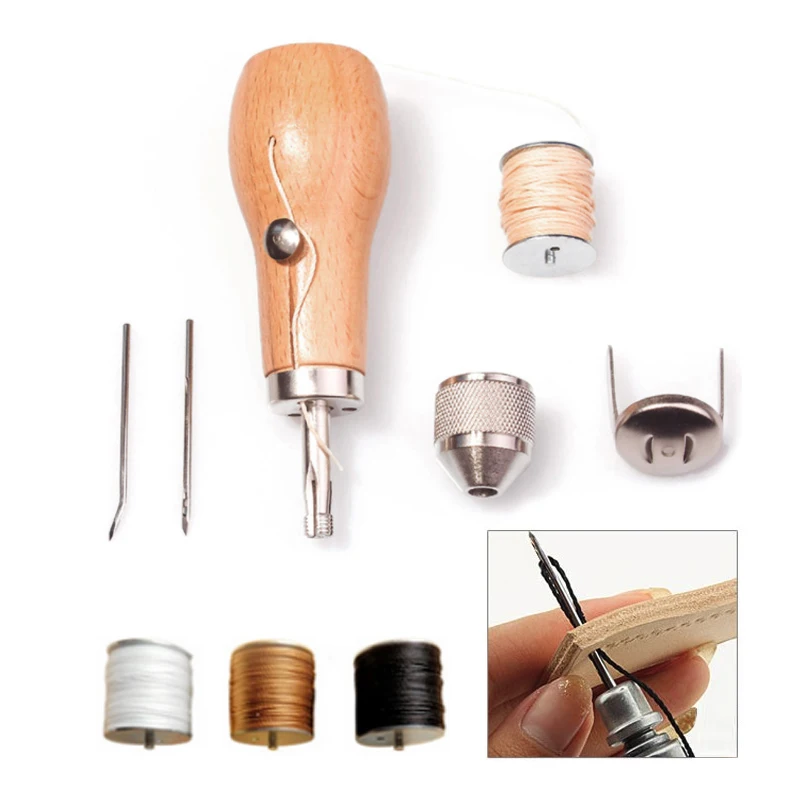 Кожаная швейная машина с вощеной нитью для ручного шитья инструмент кожи краевой