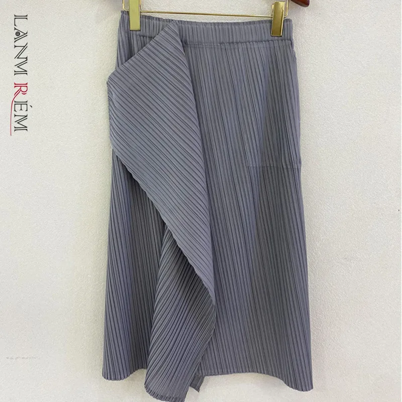 

LANMREM Новая Женская Асимметричная юбка тонкая плиссированная с высокой талией Элегантная темпераментная свободная модная летняя 2022 2P2259