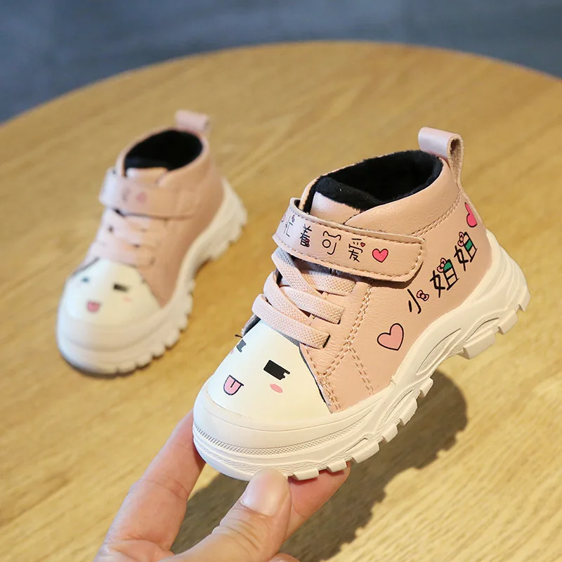 

Детская Модная хлопковая обувь для маленьких девочек 0-2 Граффити детская обувь для малышей теплая детская обувь с мягкой подошвой