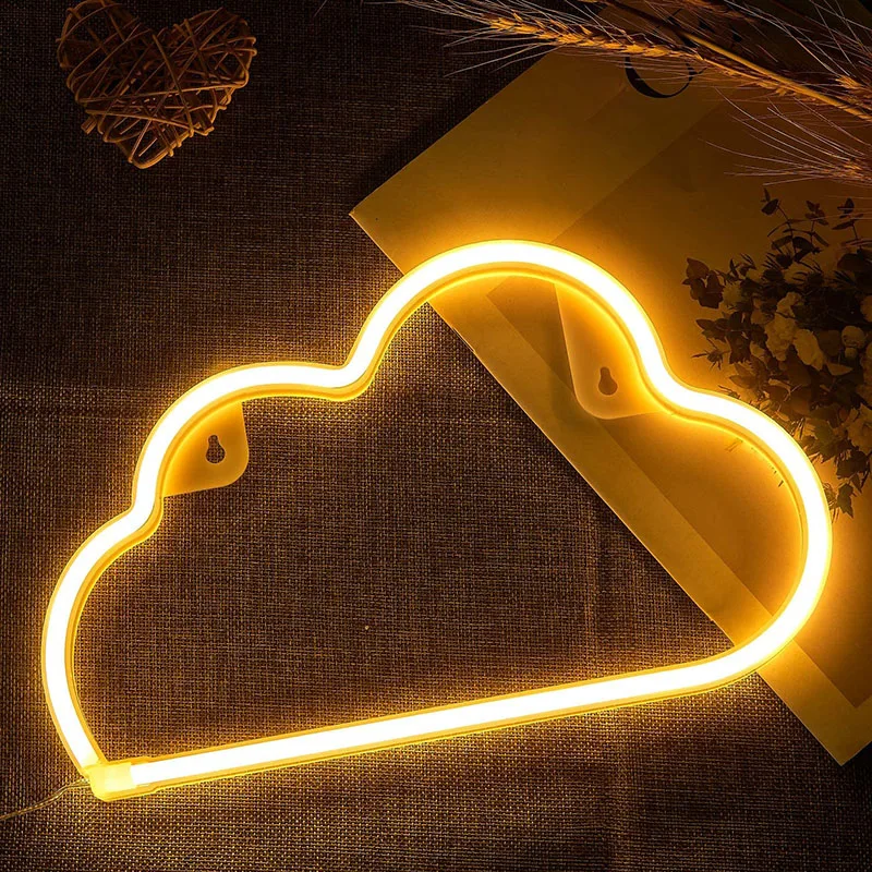 

Cloud-Shaped Neon Light Warm White, LED Neon Light, Night Light Suitable for Wall Decoration, Children's Room, Bar, Etc.