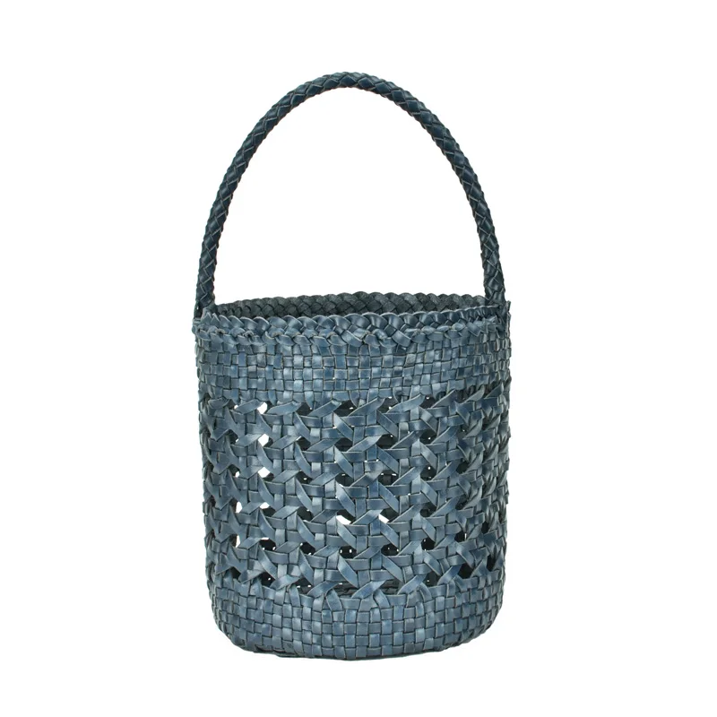 Винтажная Высококачественная тканая сумка-ведро ручной работы из натуральной