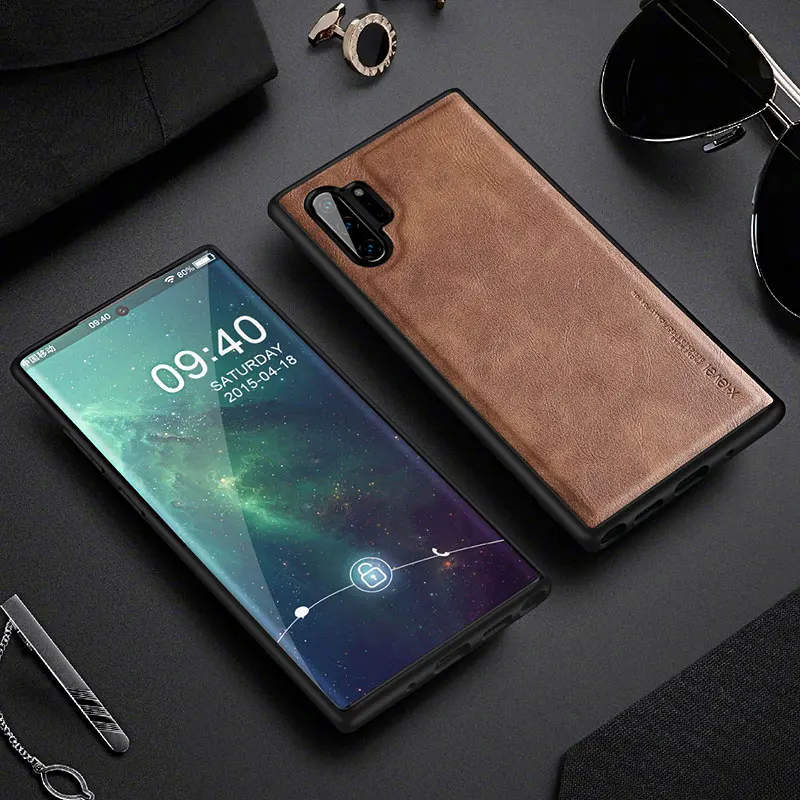 Brown X-Level кожаный чехол для samsung Note 10 Plus, мягкий силиконовый чехол на заднюю панель для samsung Galaxy Note 10, чехол для Note 10 Plus - Цвет: Brown
