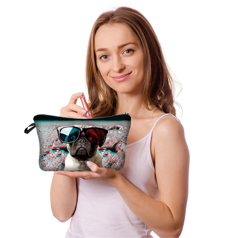 

2021 NEW 3D Portable Animal Printed Makeup Bag Mobile Phone Storage Women Dumpling Bag Travel Wash Bag Makeup Storage Box