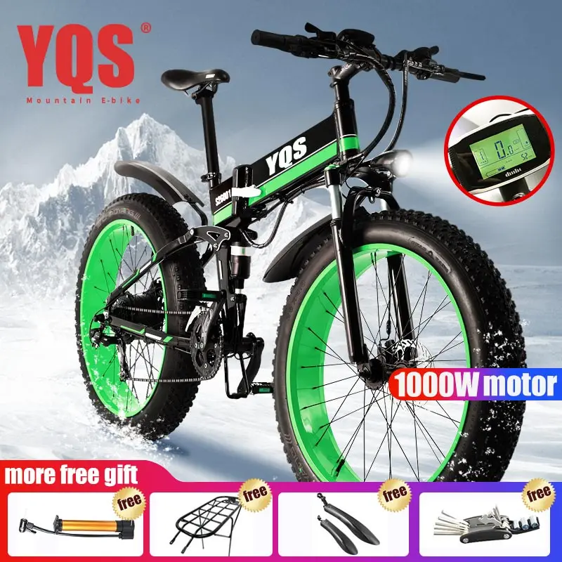 Электрический велосипед 1000 W 80 KM 4,0 fat tire Neve Snow горный электровелосипед Электрический электровелосипед 48 V электрический велосипед - Цвет: 40KM battery life