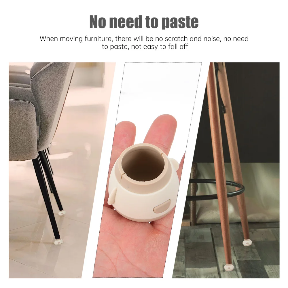 

4pcs Silicone Chair Leg Protectors Chair Feet Caps Non-skid Feet Protectors