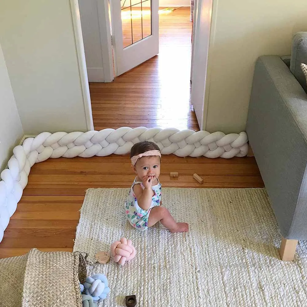 Длинная защитная подушка для сна младенцев узелковая оплетка забор детской