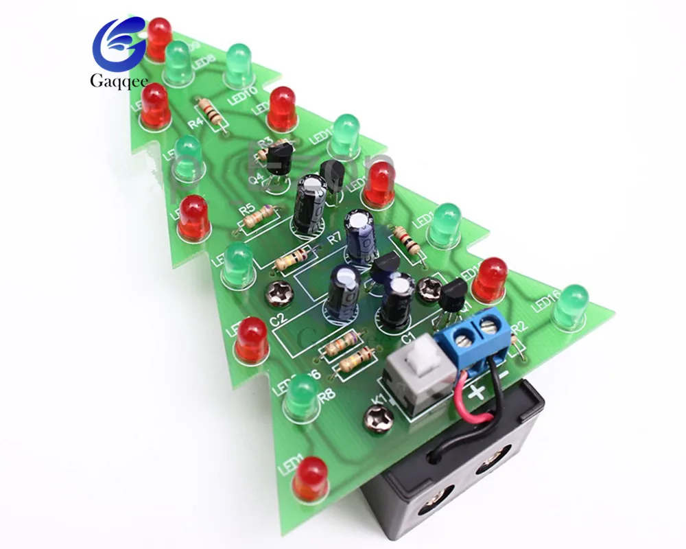 3D Рождественская елка светодиодная вспышка набор сделай сам красный/зеленый