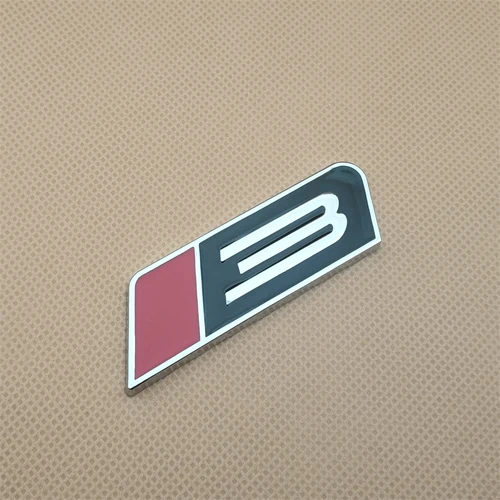 Silver With Black Металлические автомобильные аксессуары Турбо 3 сценический значок наклейка Багажник крыло автоэмблема наклейка для Руш Мустанг - Цвет: Silver With Black