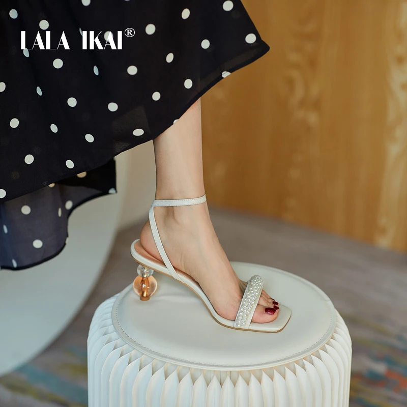Женские босоножки в стиле ретро LALA IKAI летние туфли на необычном высоком каблуке