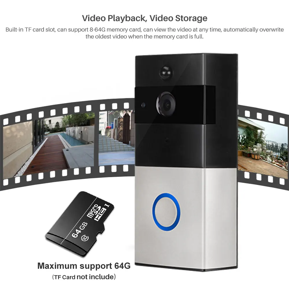 1080p tuya wifi video doorbell with motion detecttwo way intercom function tuya wireless video door phone hd camera with chime free global shipping