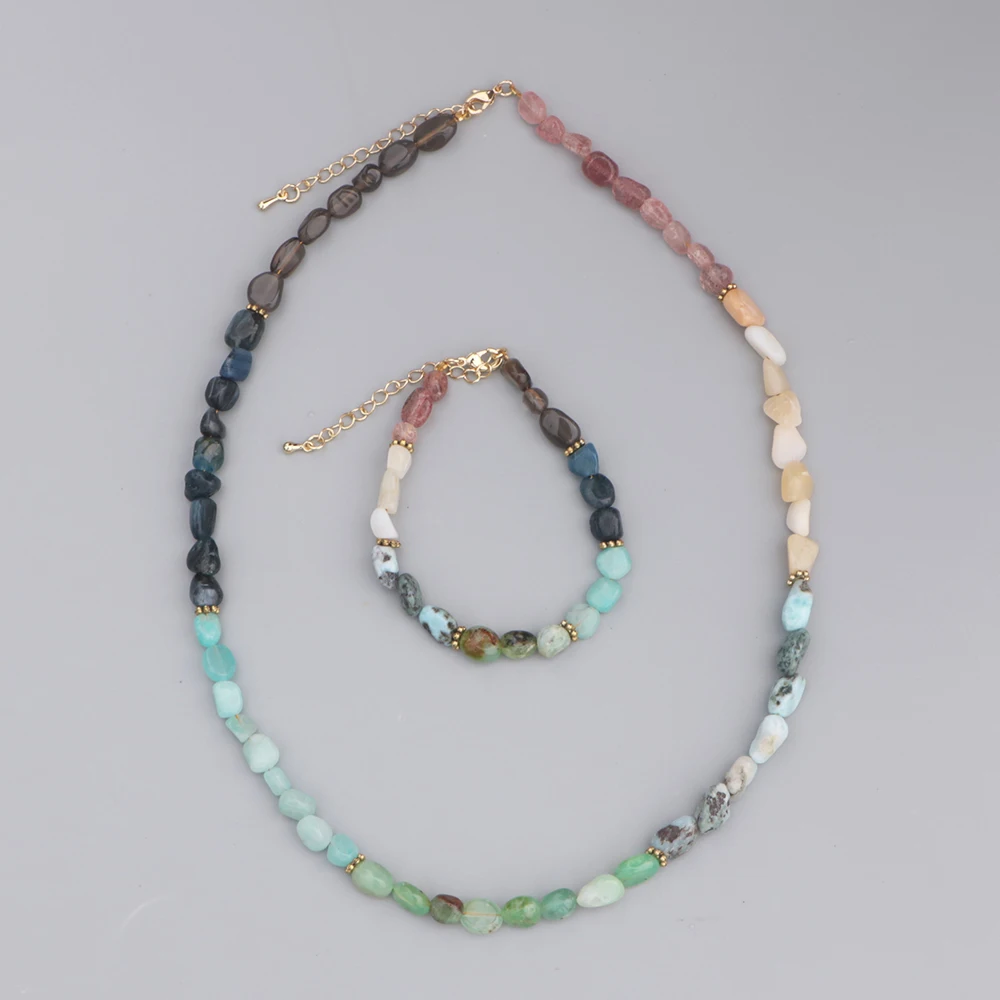 EDOTHALIA Irregular Natural Stone 7 Chakras Bead Necklace For Women Girls Choker Necklace Yoga Meditation Jewelry