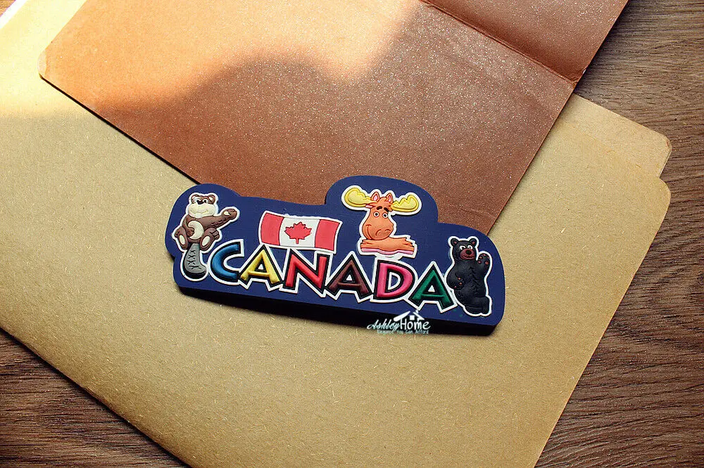 Канадский туристический сувенир 3D резиновый магнит на холодильник милый