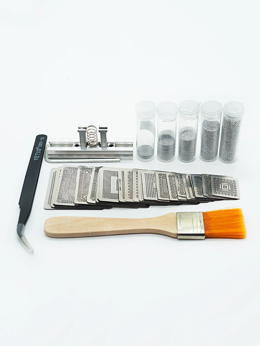 

1Set BGA Reballing Directly Heat Stencils Solder Paste Tin Balls Station Steel Mesh BGA Reball Kit for SMT Rework Repair