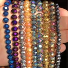 140 шт., стеклянные бусины с гранями, 3 х4 мм