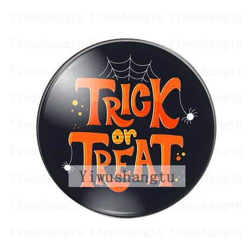 Фотошон для Хэллоуина круглый стеклянный кабошон с плоской задней поверхностью