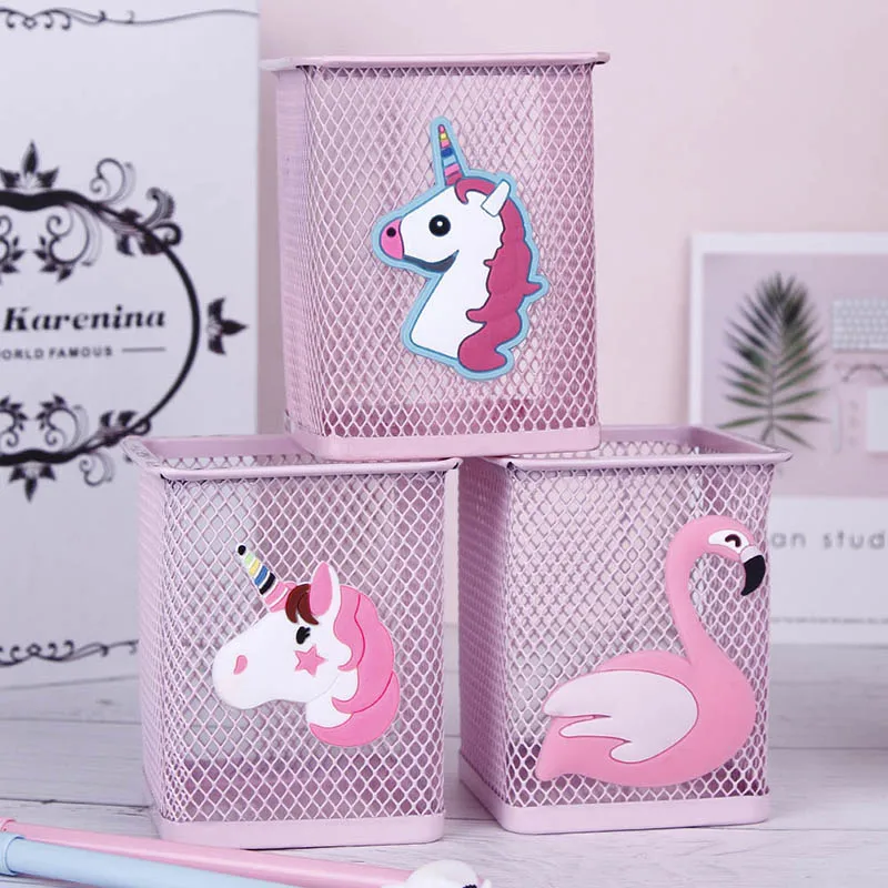 1 шт. Kawaii розовый единорог кактус Фламинго офисная домашняя коробка для хранения