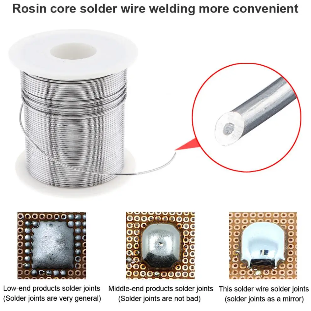 Оловянная проволочная катушка с неочищенным канифольным ядром 63/37 200 г 1 0 мм