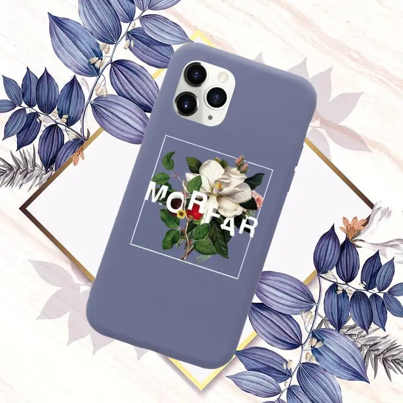 

Flower text art Phone Case Purple Candy Color for iPhone 11 12 mini pro XS MAX 8 7 6 6S Plus X SE 2020 XR