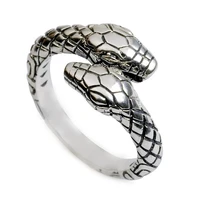 retro double headed snake open ring mens and womens fashion adjustable punk hip hop rock and roll one size animal ring new