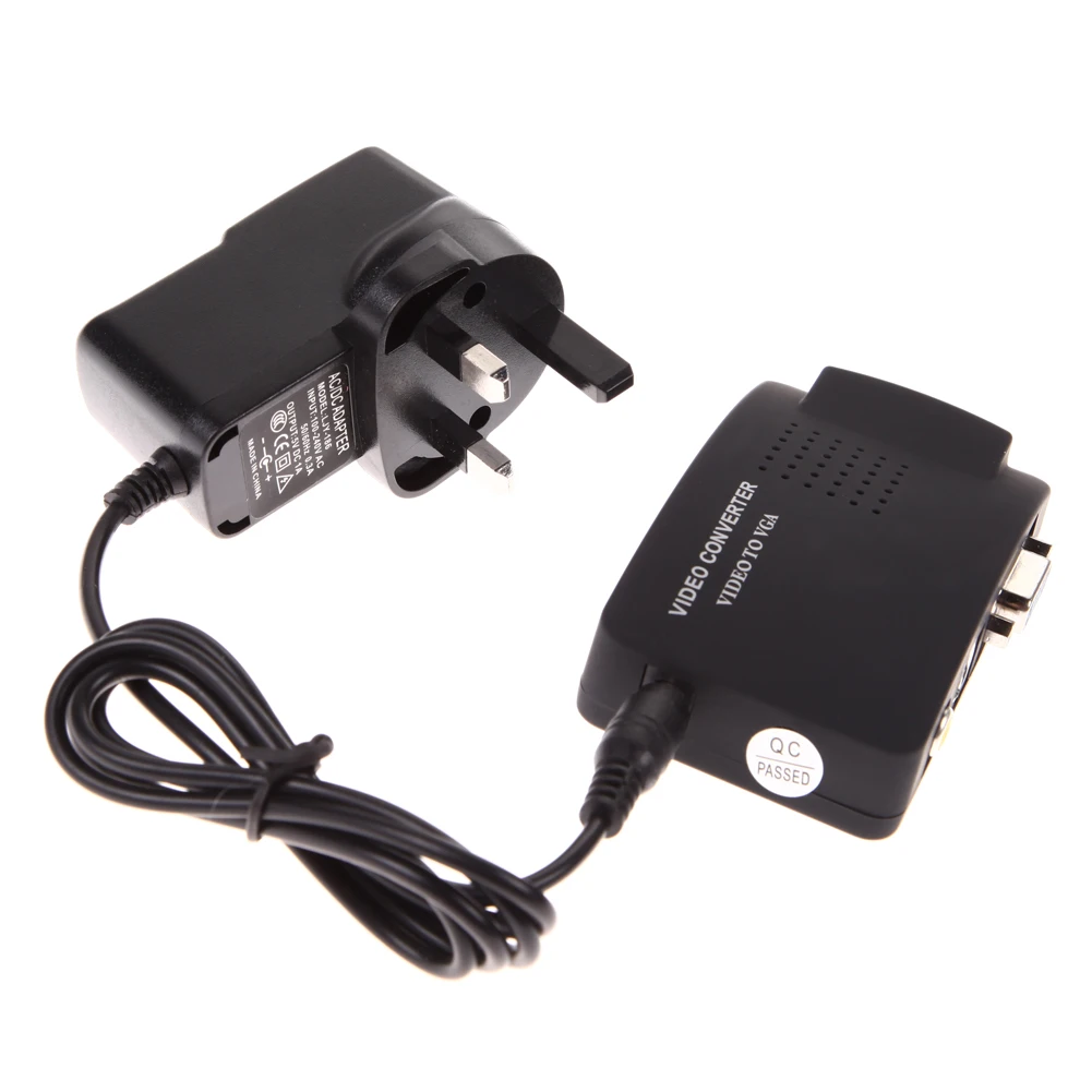 VANPOWER AV RCA Композитный S видео вход к VGA выход монитор преобразователь адаптер CCTV