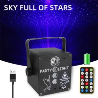 led disco stage light starry sky dj laser xmas projector voice control sound party lights hybrid flashing for home family decor
