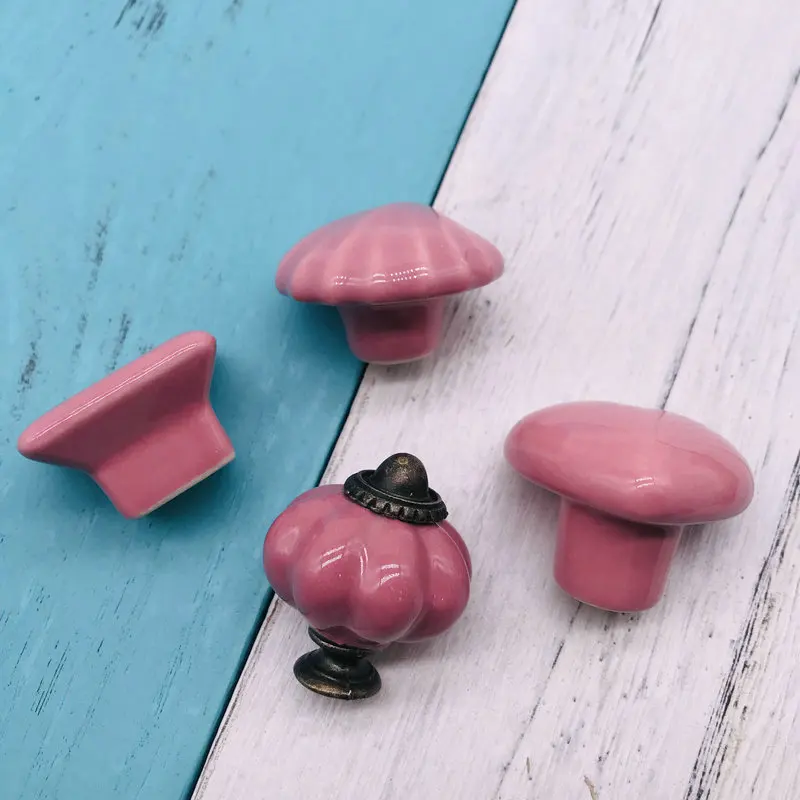 1x Симпатичные керамические ручки в виде РОЗОВОГО СЕРДЦА ручка для кухонного