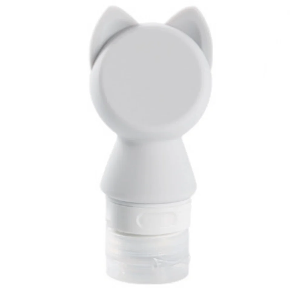 60ML Cat Ear grey Портативные круглые силиконовые бутылки для путешествий, контейнер для косметики, шампуня, яркие цвета, портативная силиконовая эмульсия для путешествий - Цвет: 60ML Cat Ear grey