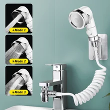 Bathroom Basin Faucet Adapter Shower Head Set Adjustable Water Tap Diverter Valve Sprayer Kitchen Sink Splitter Extend Showerhe